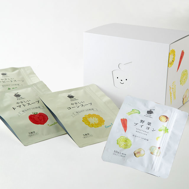 スープパレット4種ギフトBOX入り（やさしいスープ3種＆ブイヨン10包セット）